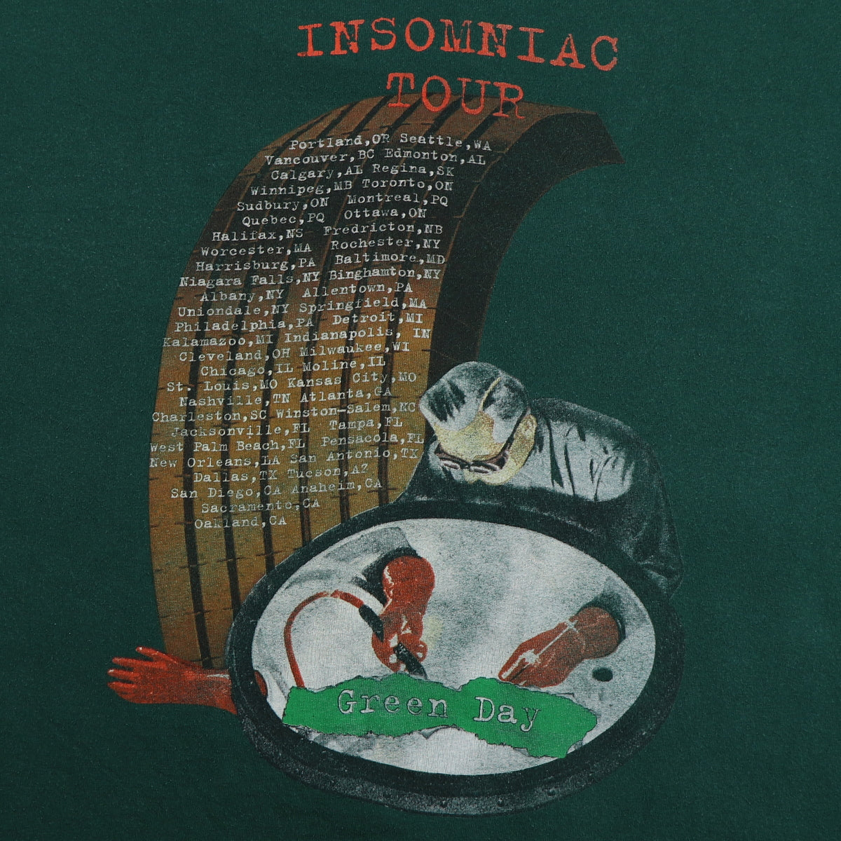 1995 Green Day Insomniac Tour Shirt