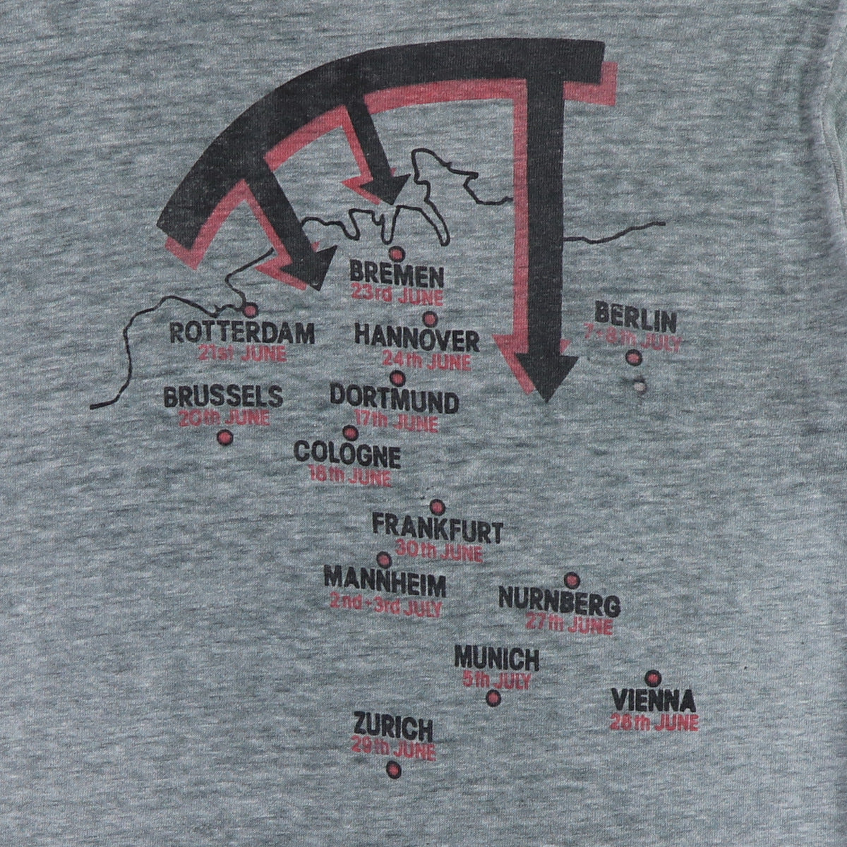 1980 Led Zeppelin Over Europe Final Tour Shirt