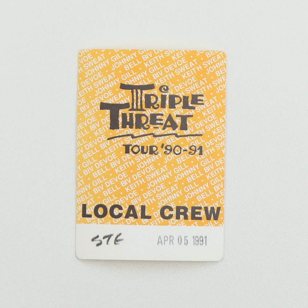 1991 Triple Threat Tour Local Crew Backstage Pass