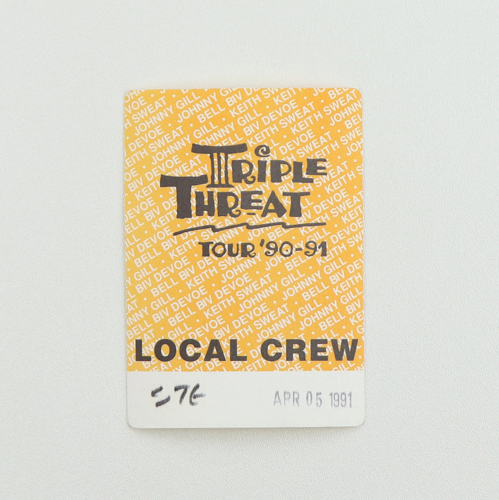 1991 Triple Threat Tour Local Crew Backstage Pass
