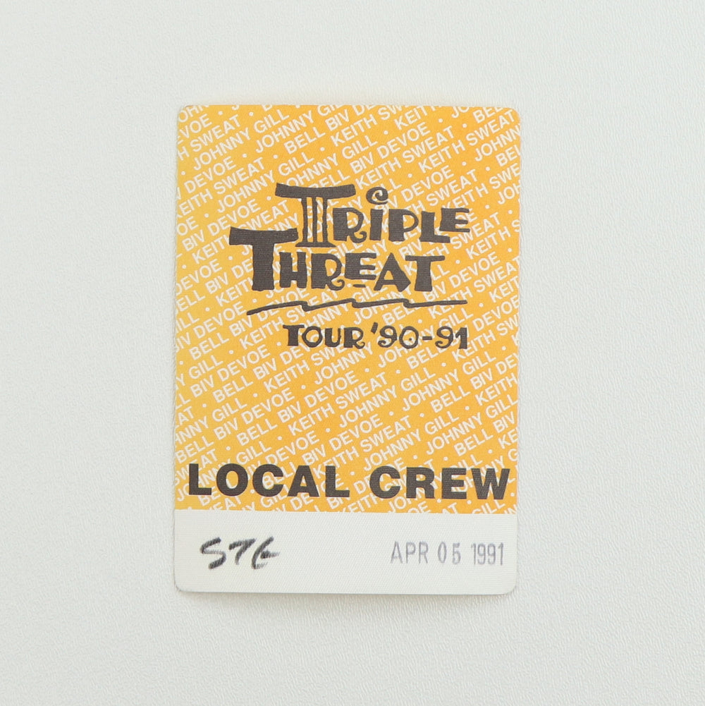 1991 Triple Threat Tour Local Crew Backstage Pass