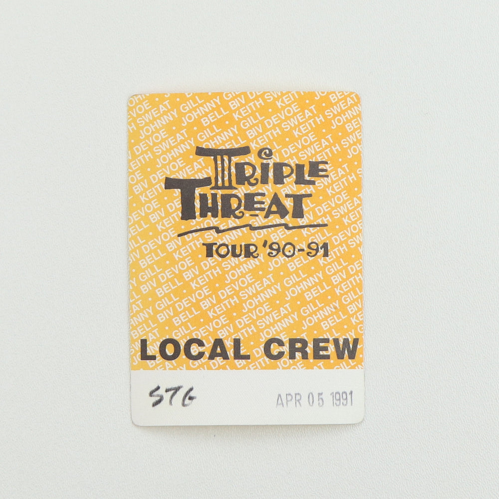 1991 Triple Threat Tour Local Crew Backstage Pass