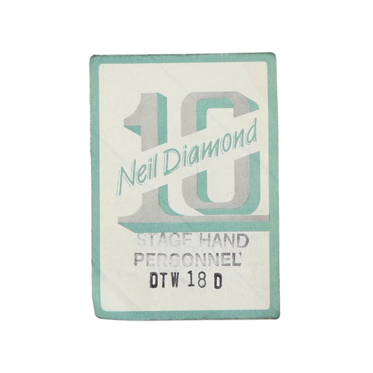 1982 Neil Diamond Tour Stage Hand / Personnel Backstage Pass