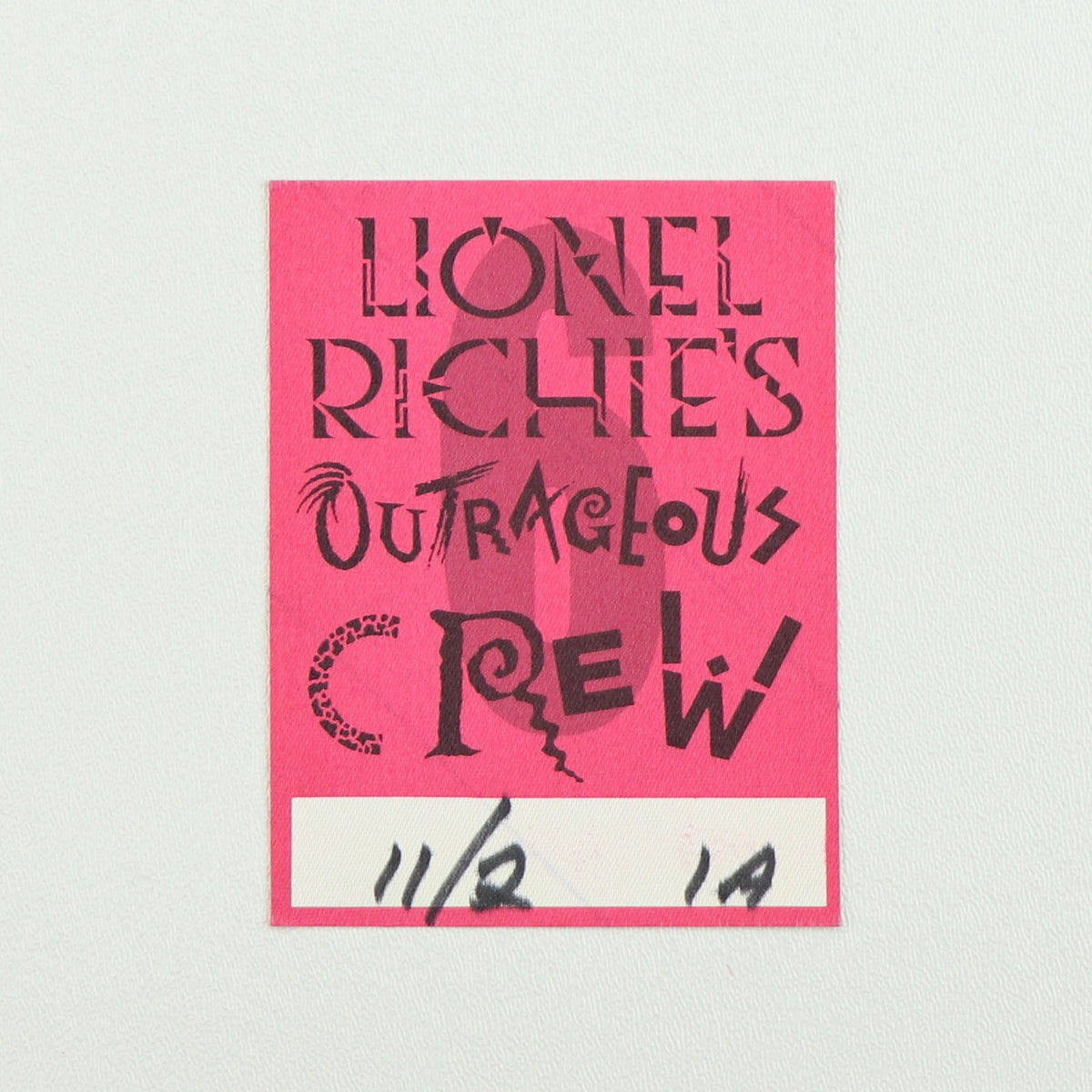 1987 Lionel Richie’s Outrageous Crew Backstage Pass