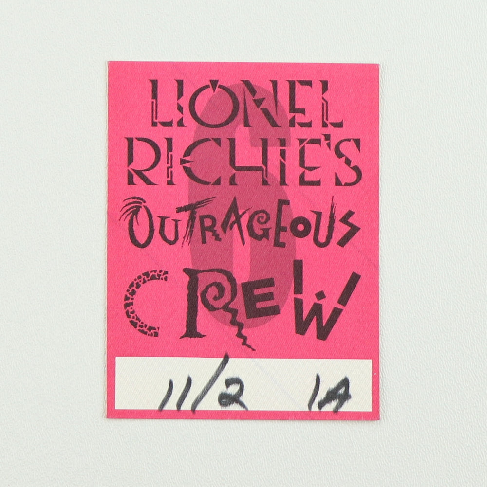 1987 Lionel Richie’s Outrageous Crew Backstage Pass