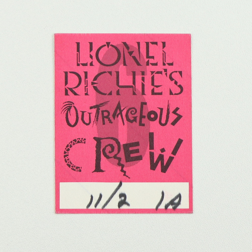 1987 Lionel Richie’s Outrageous Crew Backstage Pass
