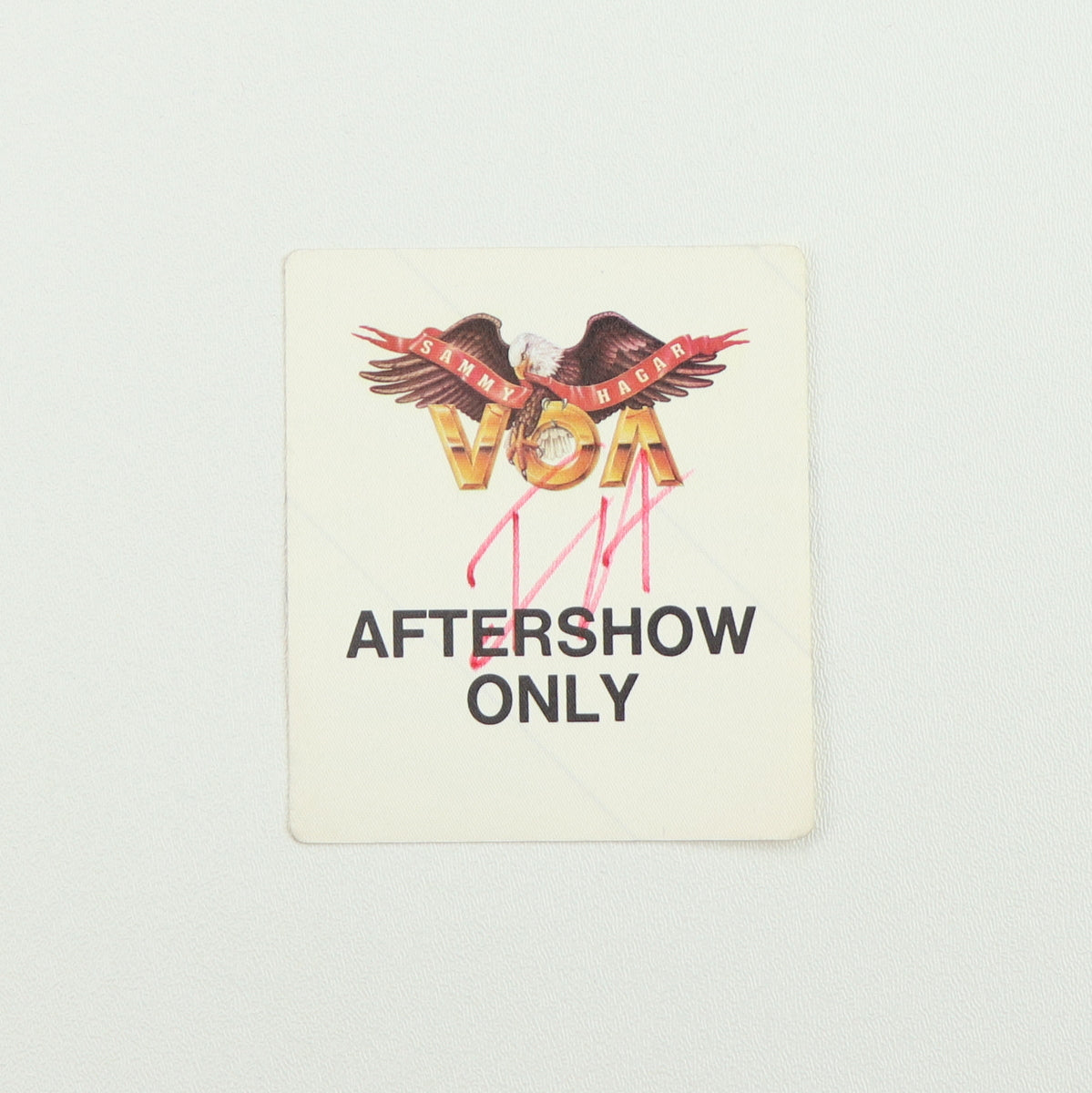 1984 Sammy Hagar VOA Tour Aftershow Only Backstage Pass