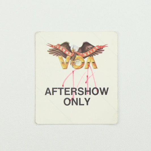 1984 Sammy Hagar VOA Tour Aftershow Only Backstage Pass