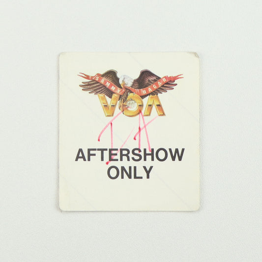1984 Sammy Hagar VOA Tour Aftershow Only Backstage Pass