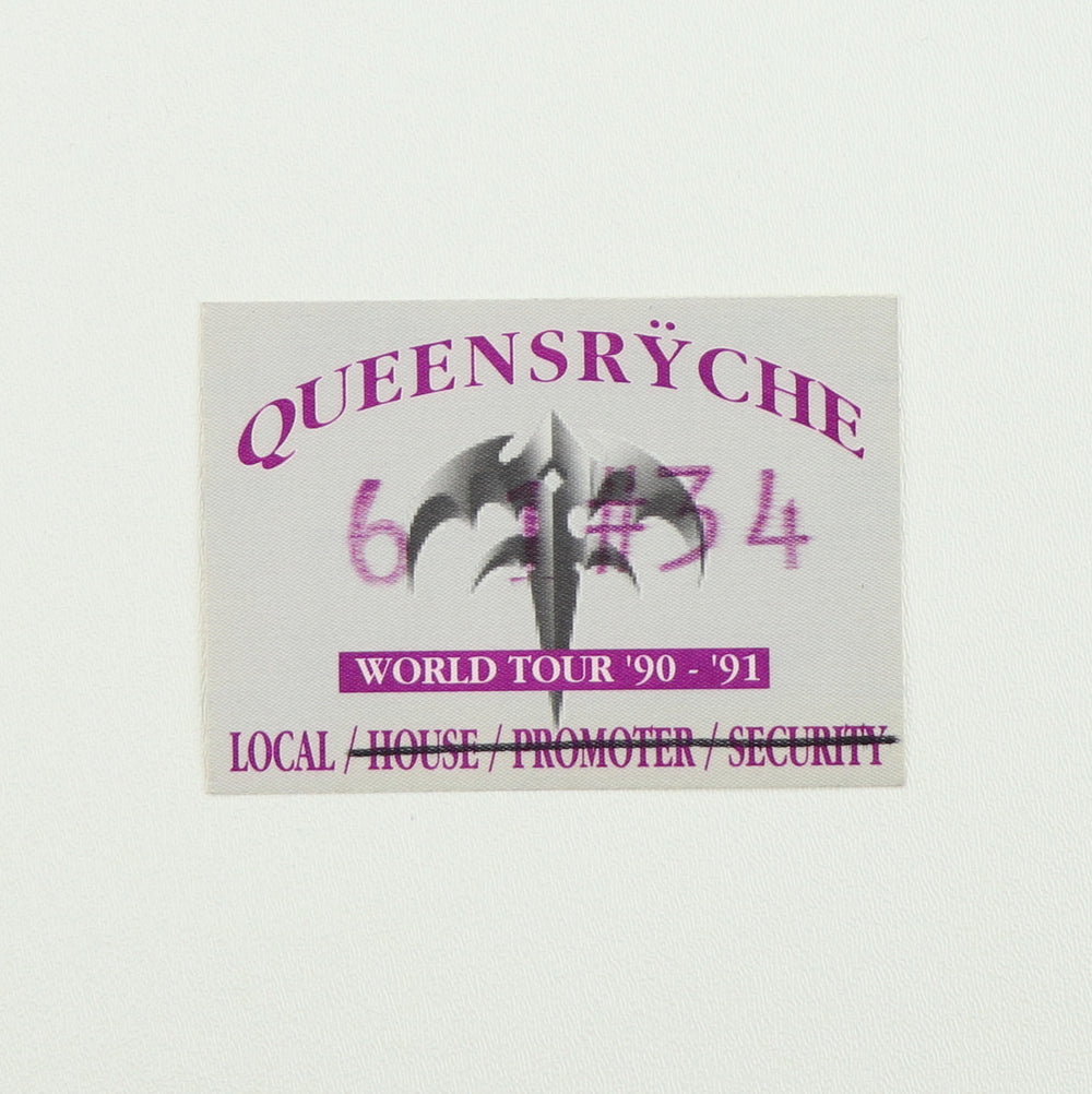 1990 Queensryche World Tour Local Backstage Pass