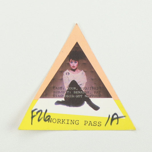 1982 Pat Benatar Tour Working Backstage Pass