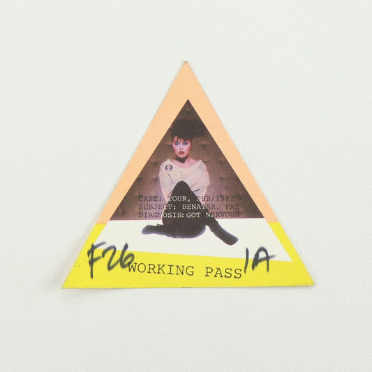 1982 Pat Benatar Tour Working Backstage Pass