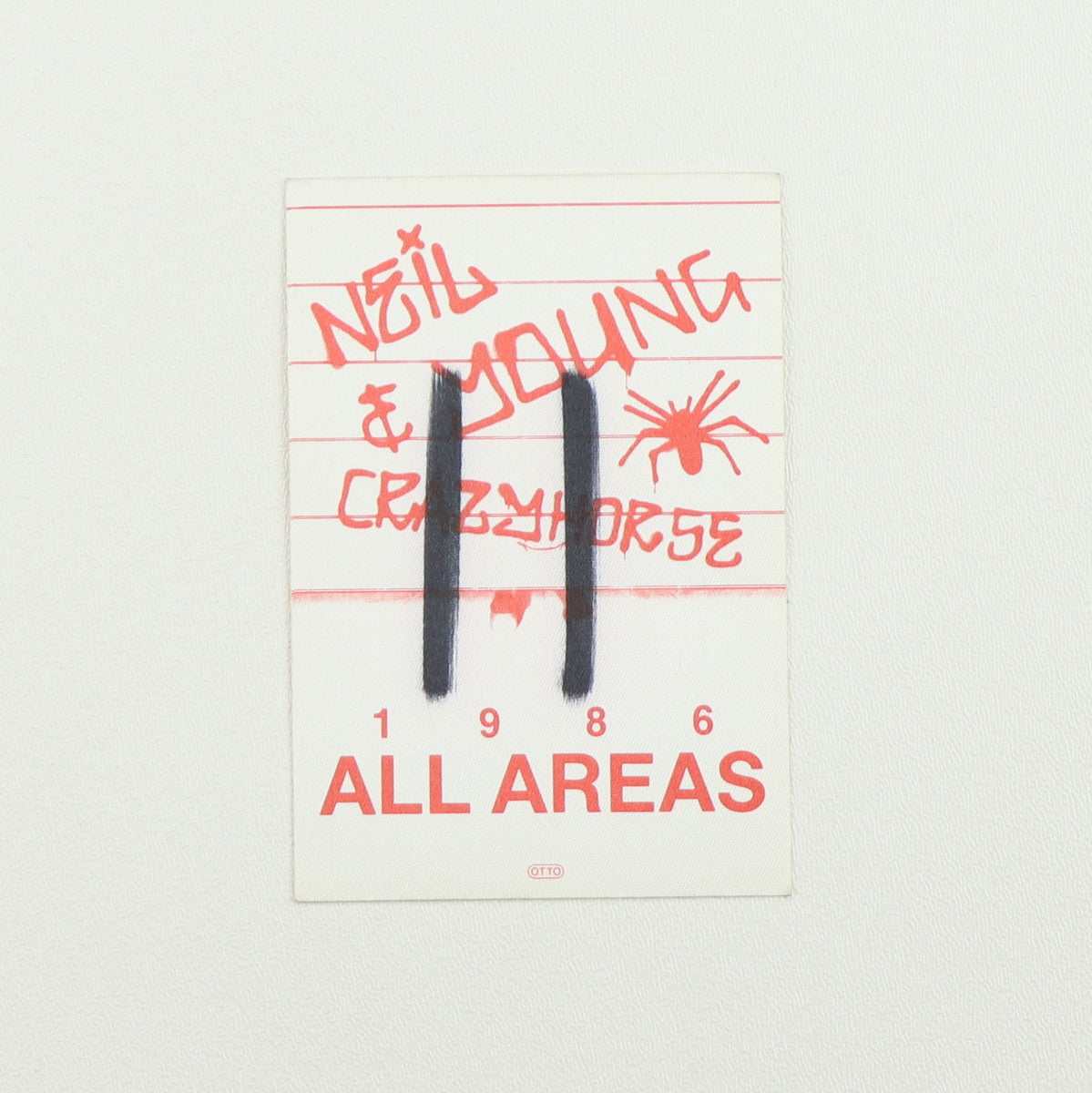 1986 Neil Young & Crazyhorse Tour All Areas Backstage Pass