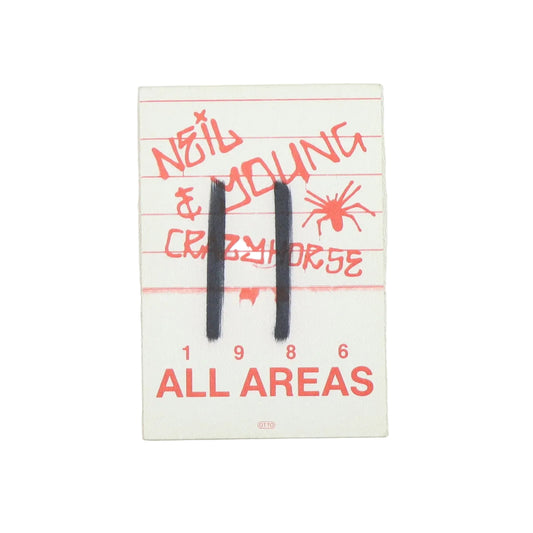 1986 Neil Young & Crazyhorse Tour All Areas Backstage Pass
