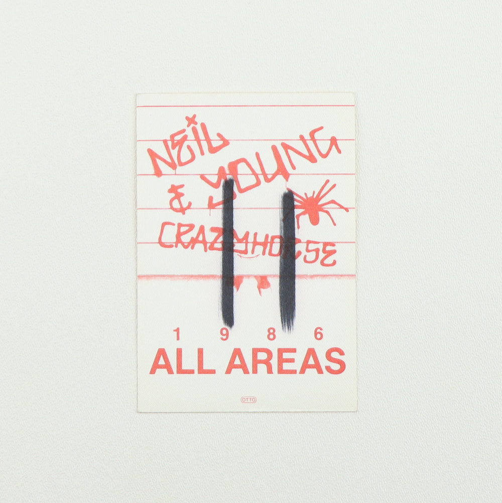 1986 Neil Young & Crazyhorse Tour All Areas Backstage Pass