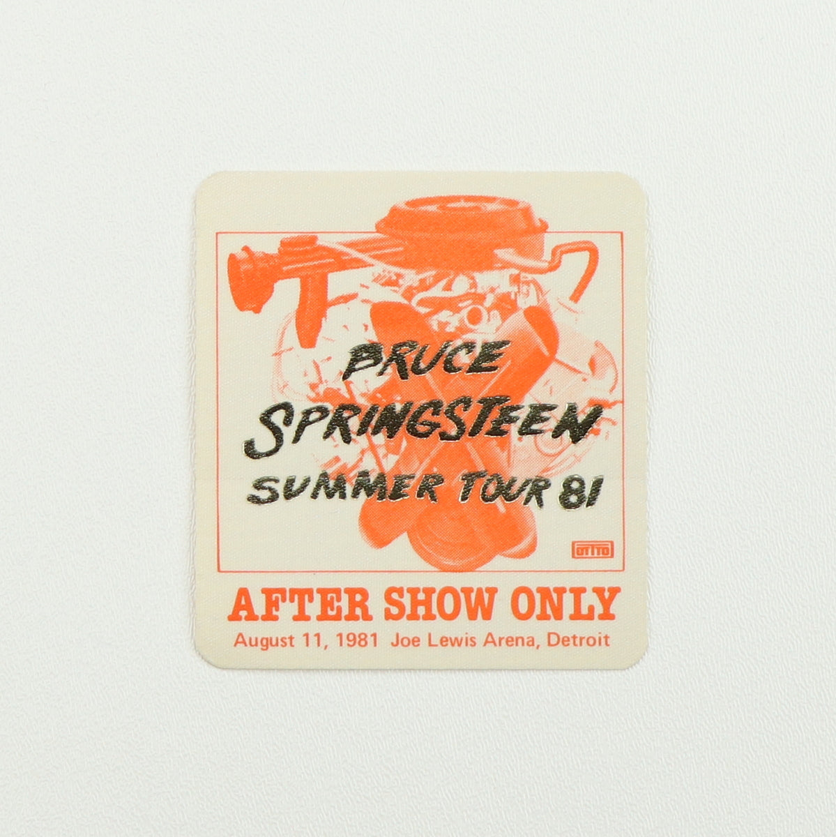 1981 Bruce Springsteen Summer Tour Aftershow Backstage Pass