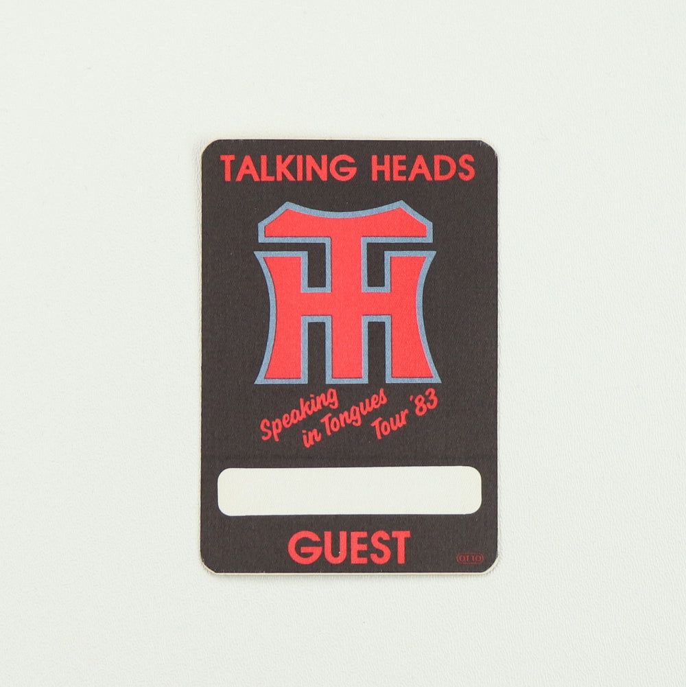 1983 Talking Heads Speaking In Tongues Tour Backstage Pass