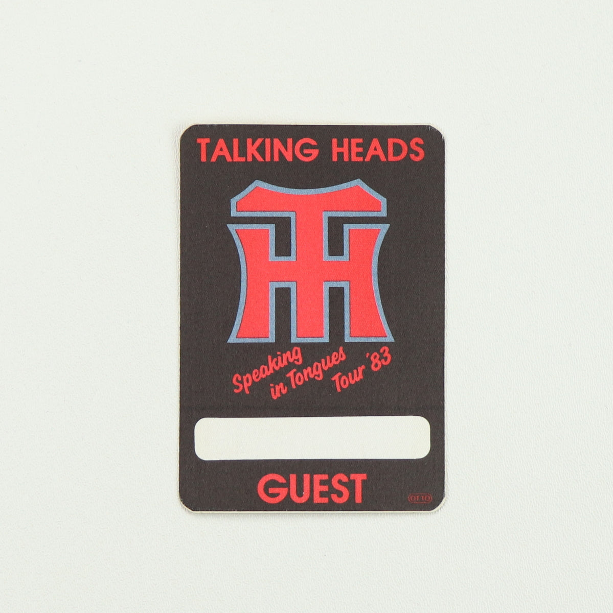 1983 Talking Heads Speaking In Tongues Tour Backstage Pass
