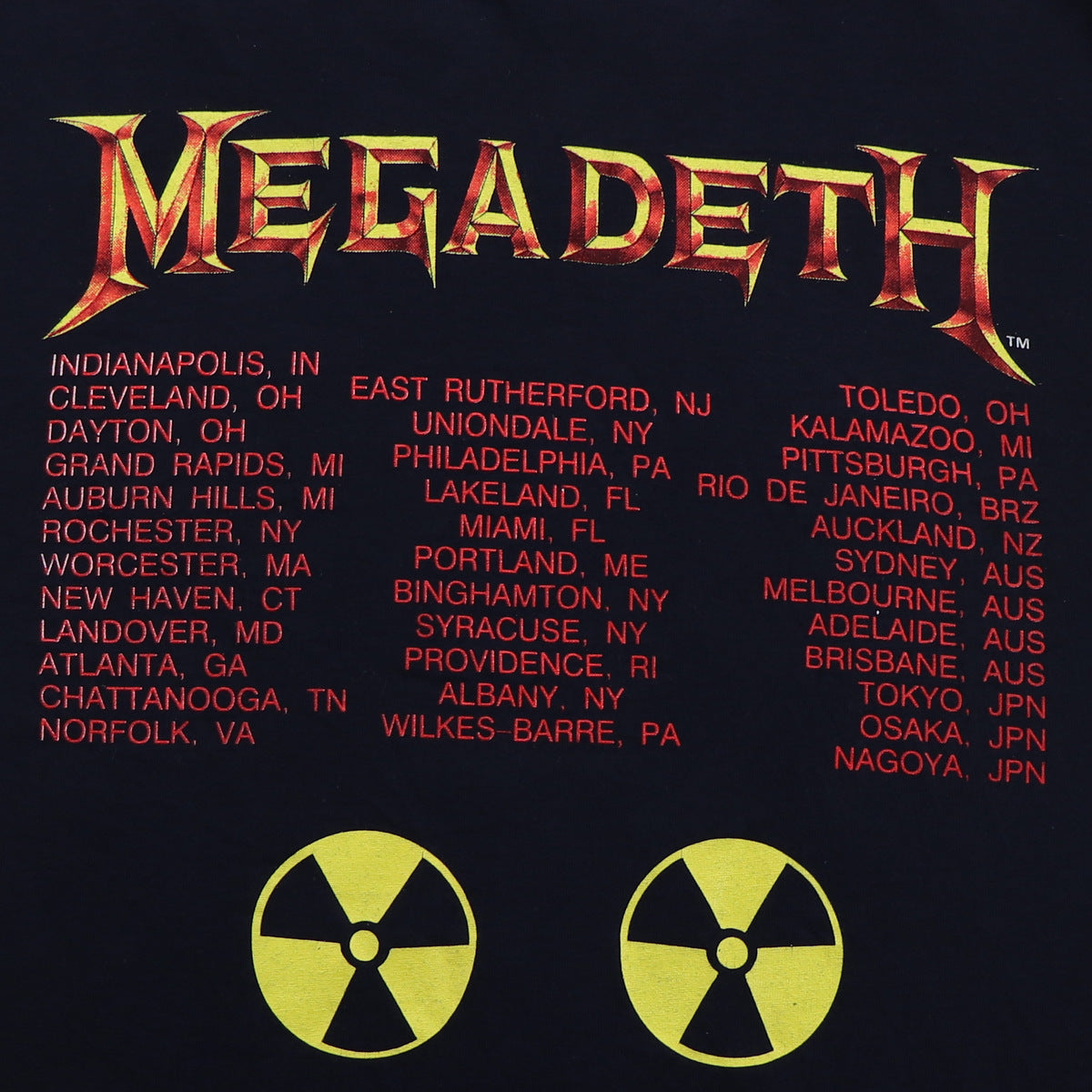1990 Megadeth Rust In Peace Tour Shirt