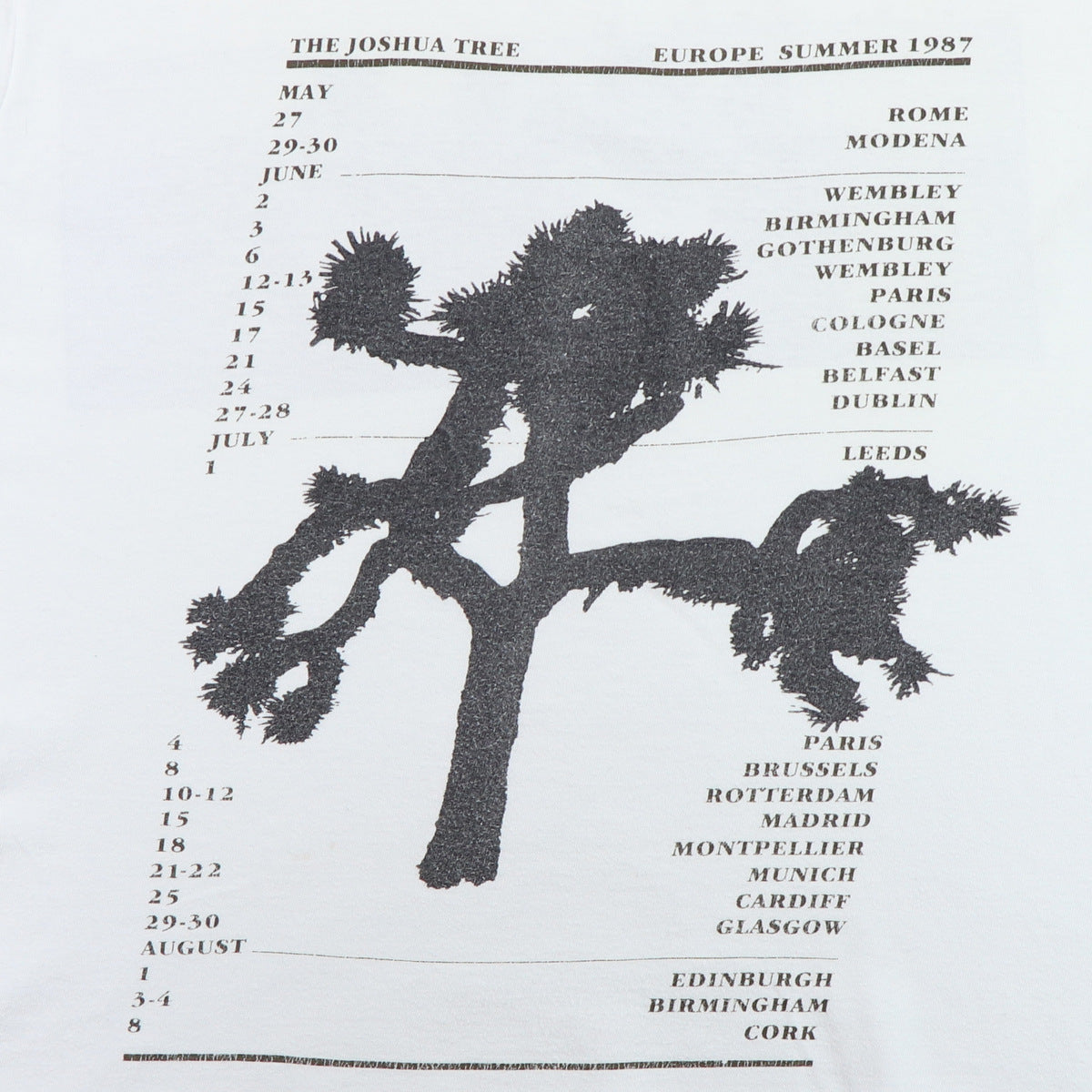 1987 U2 Joshua Tree European Tour Shirt