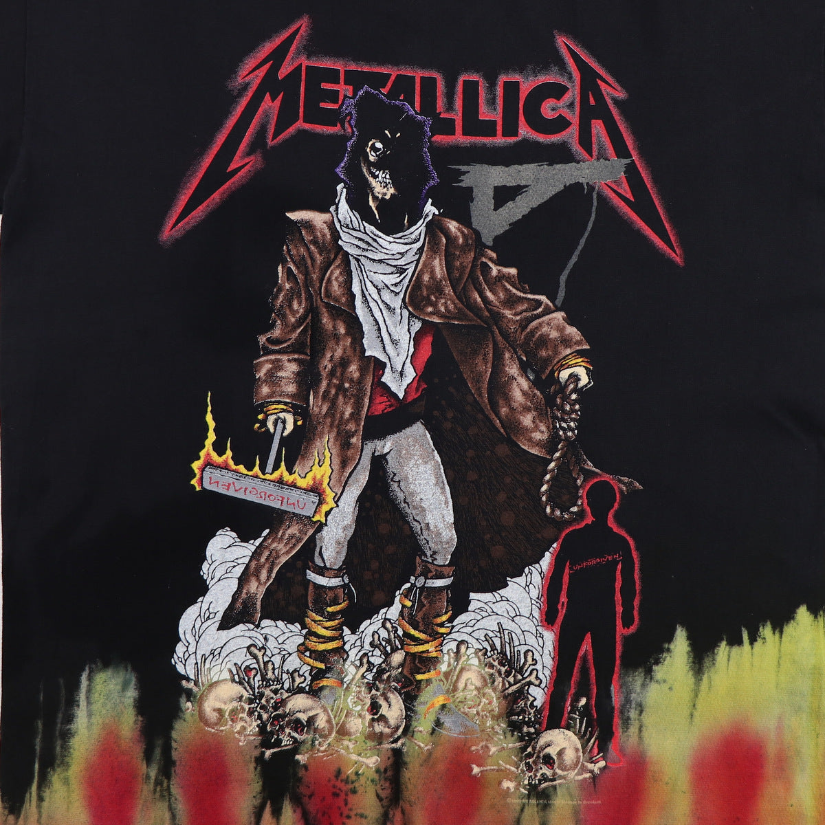 1992 Metallica Unforgiven Crystal Rain Flames Shirt