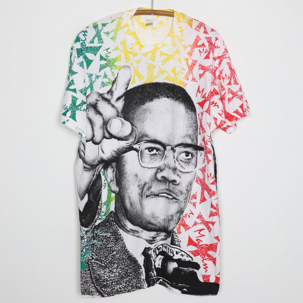 1990s Malcolm X All Over Print Shirt