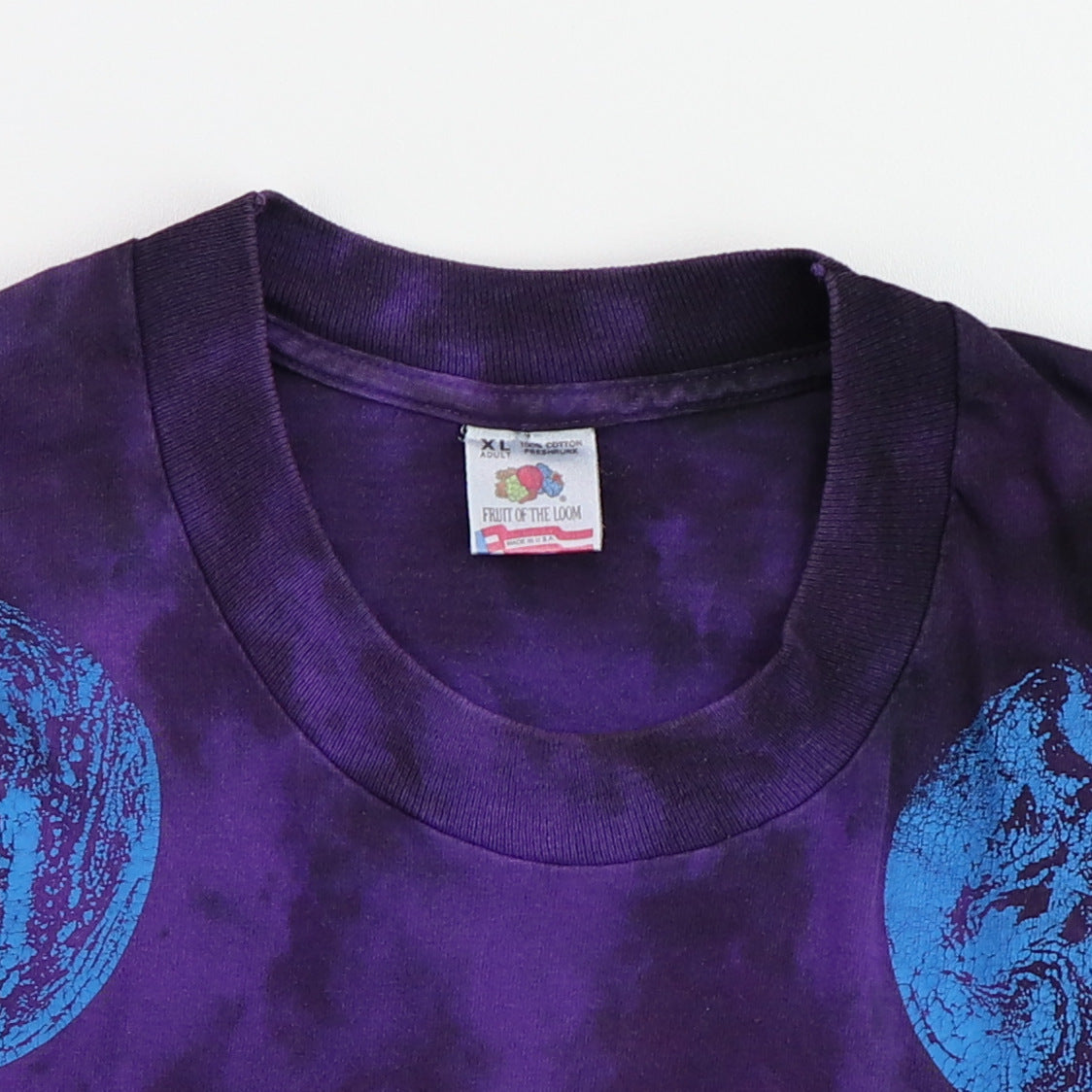 1990s Nappy Threads Earth All Over Print Tie Dye Shirt