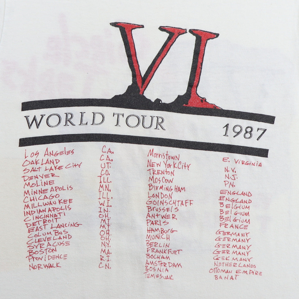 1987 Circle Jerks World Tour Shirt