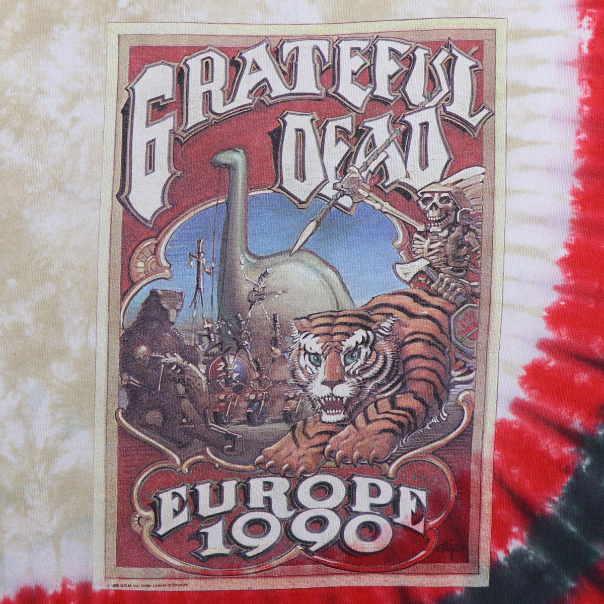 1990 Grateful Dead European Tour Tie Dye Shirt