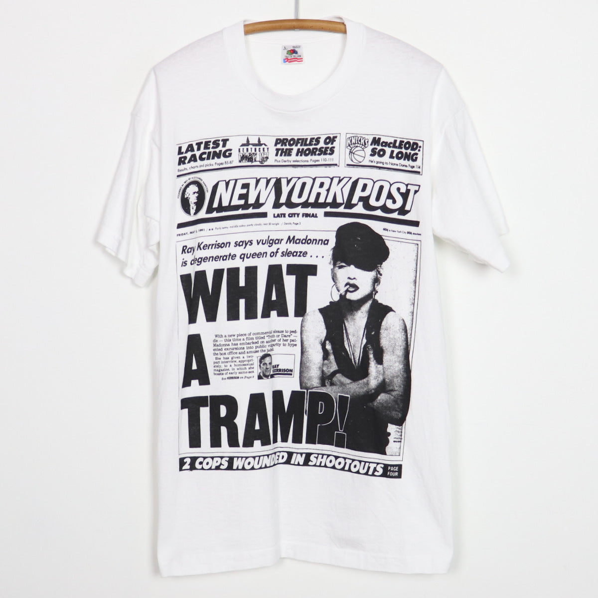 1990s Madonna What A Tramp Newspaper Shirt