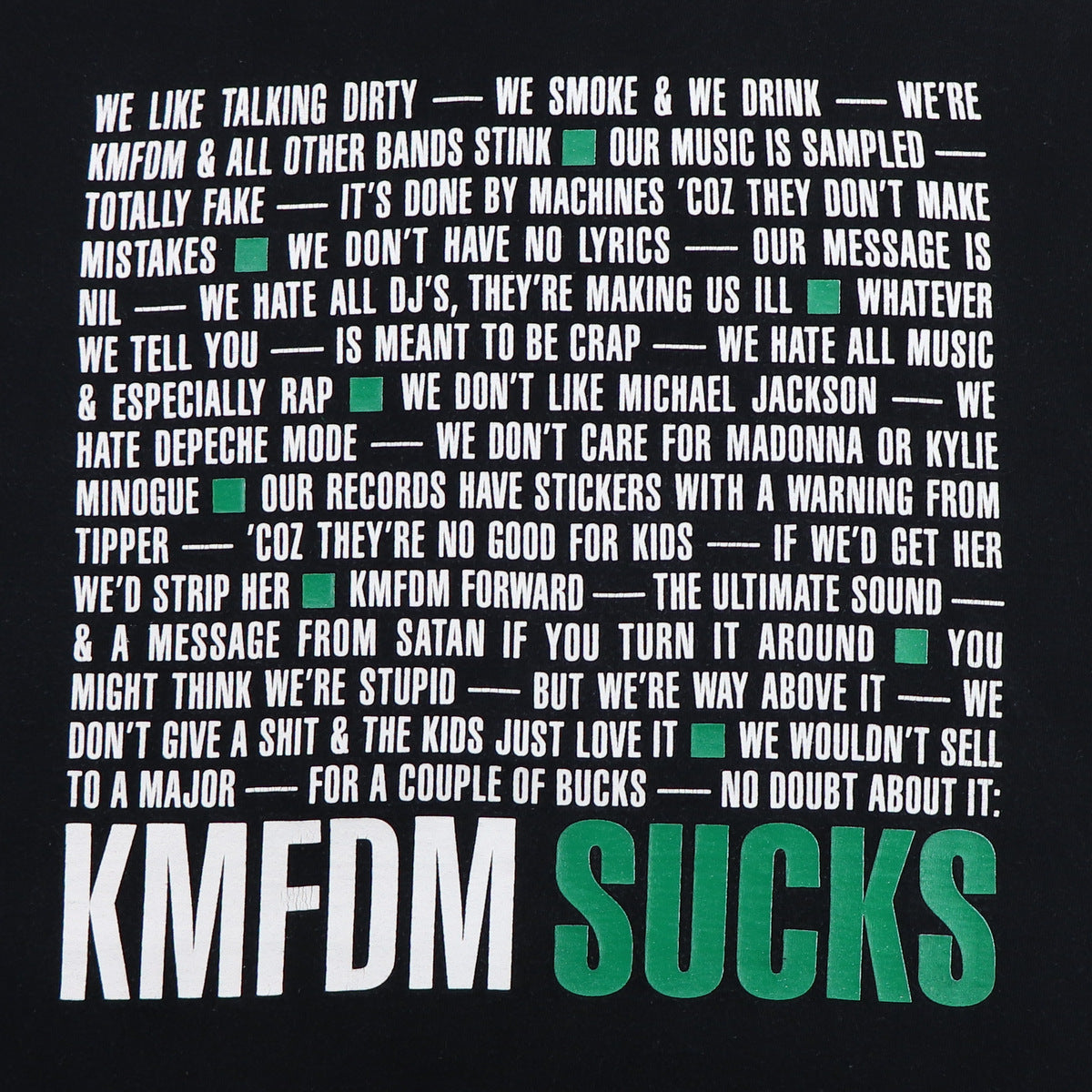 1993 KMFDM Sucks Shirt