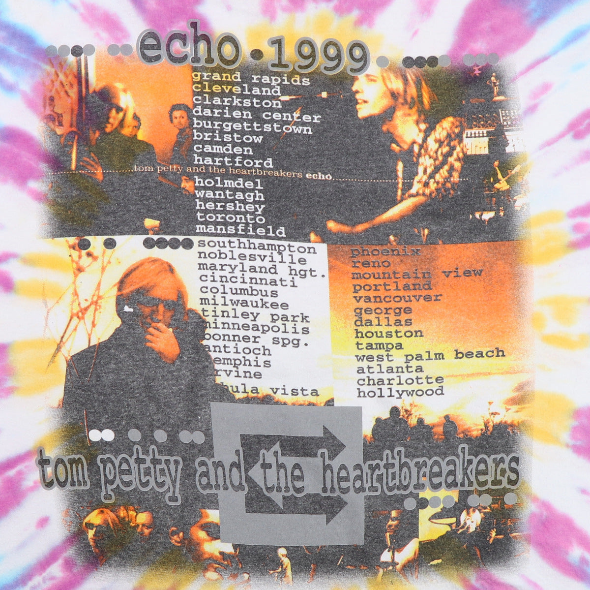 1999 Tom Petty & The Heartbreakers Echo Tie Dye Tour Shirt