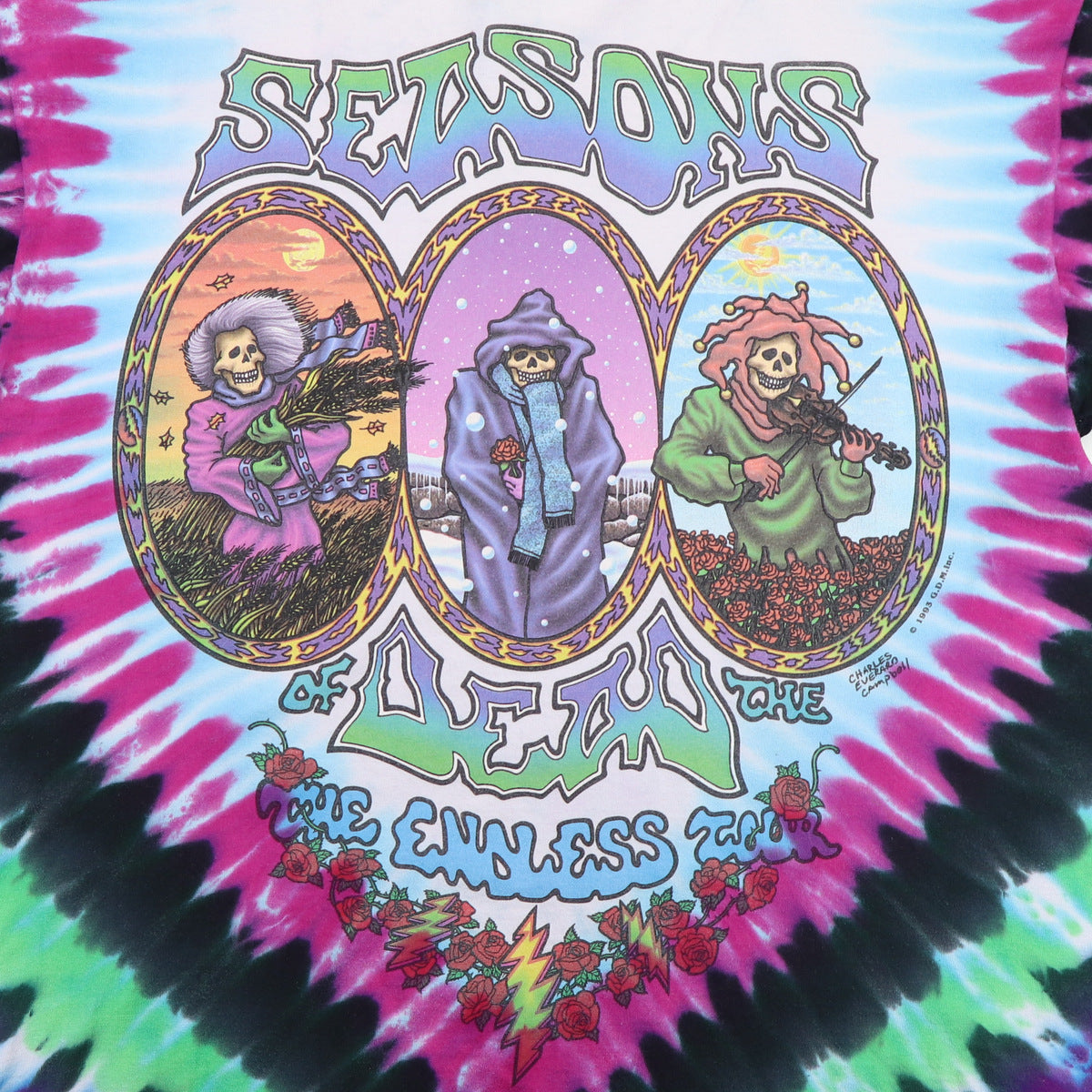 1993 Grateful Dead Seasons Of The Dead Tour Shirt