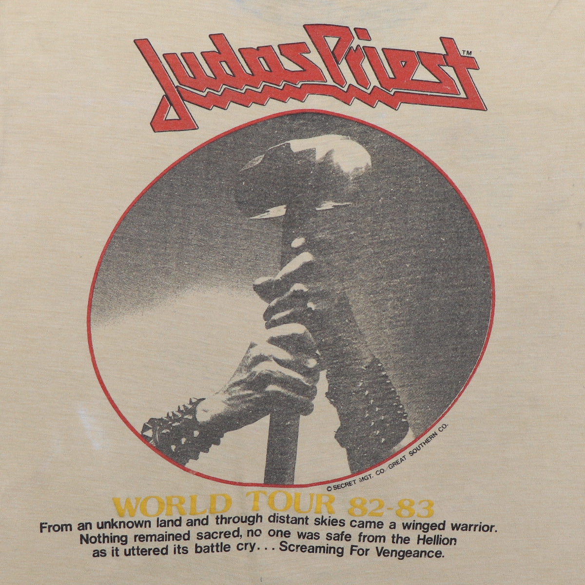 1982 Judas Priest Screaming For Vengeance Camo Sleeve Tour Shirt