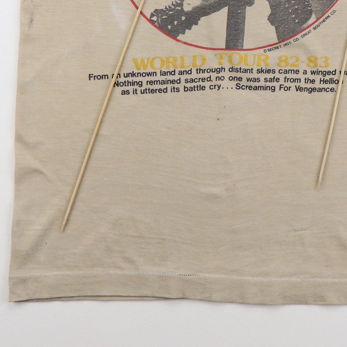 1982 Judas Priest Screaming For Vengeance Camo Sleeve Tour Shirt