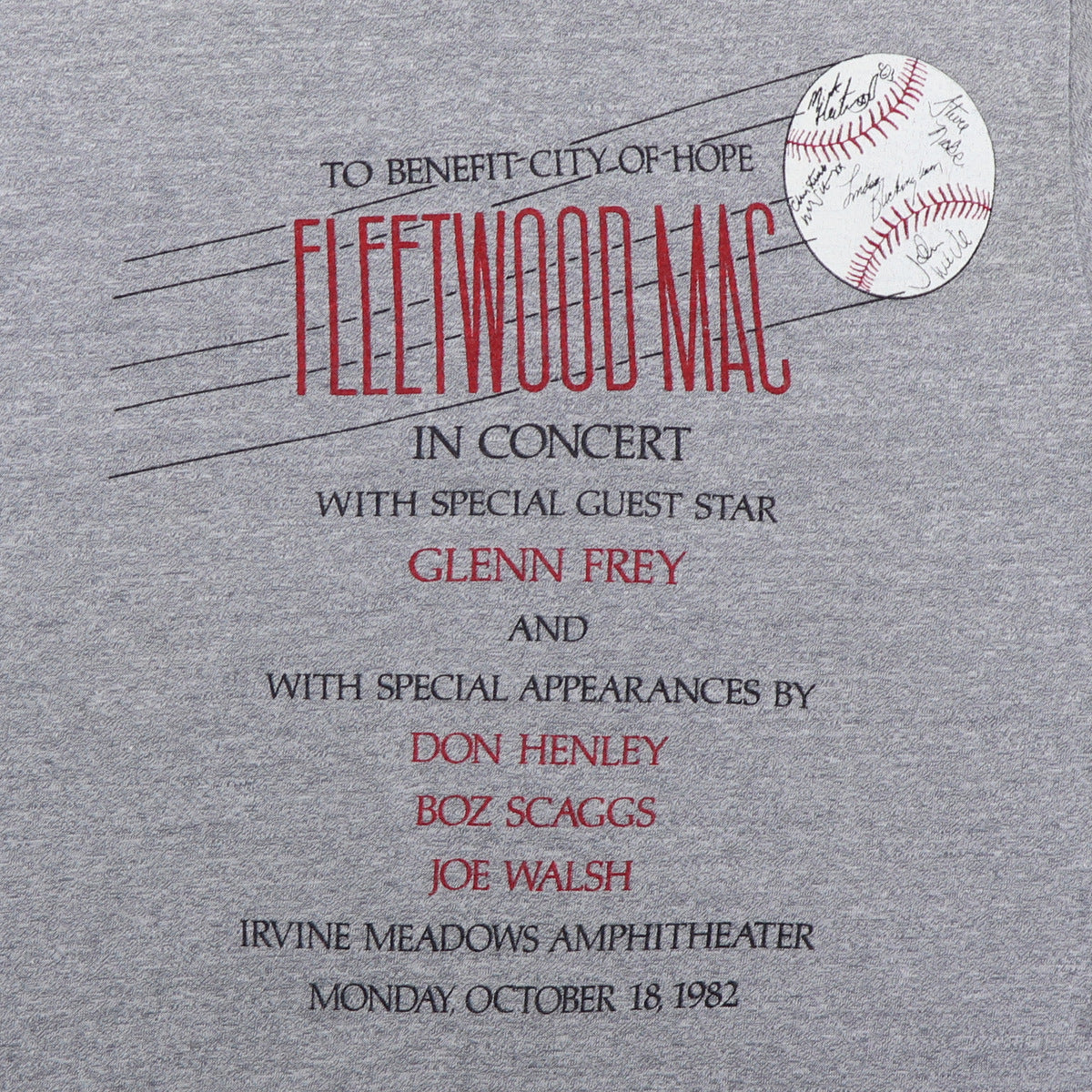 1982 Fleetwood Mac Benefit City Of Hope Concert Shirt