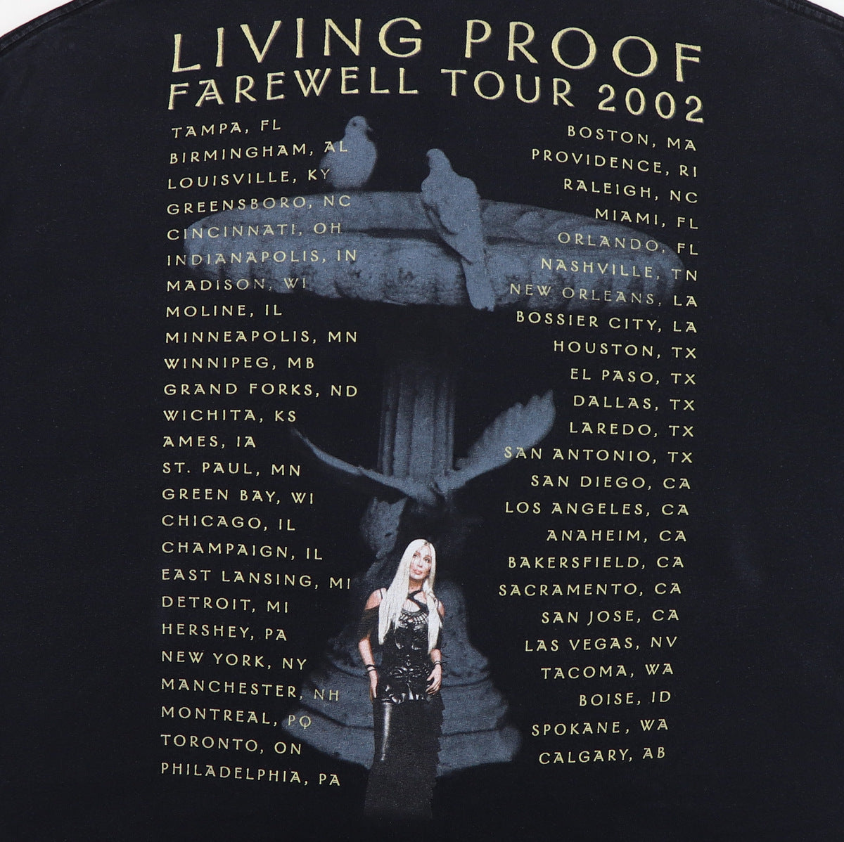 2002 Cher Living Proof Tour Shirt