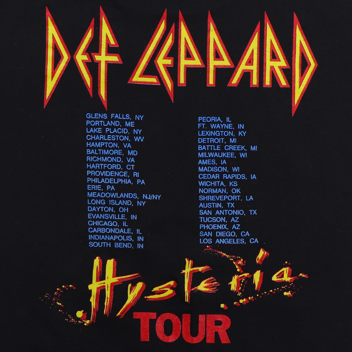 1987 Def Leppard Hysteria Tour Shirt