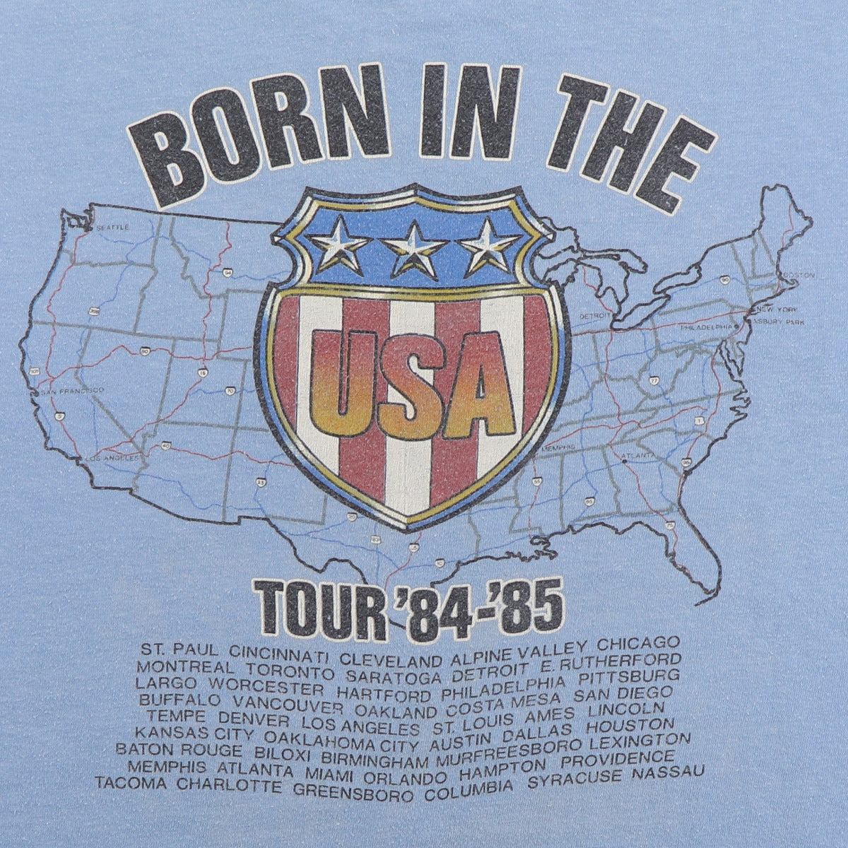 1984 Bruce Springsteen Born In The USA Tour Shirt