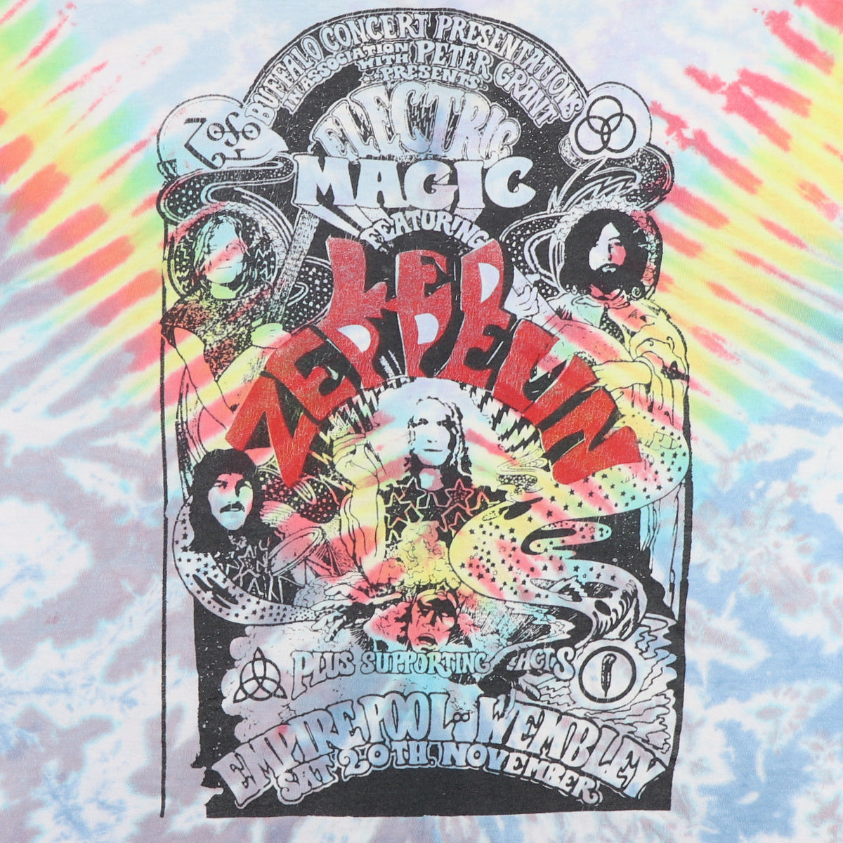 1980s Led Zeppelin Wembley Tie Dye Shirt
