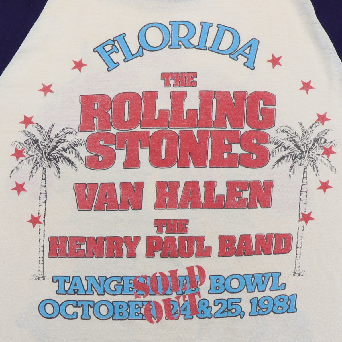1981 Rolling Stones Van Halen Tour Jersey Shirt