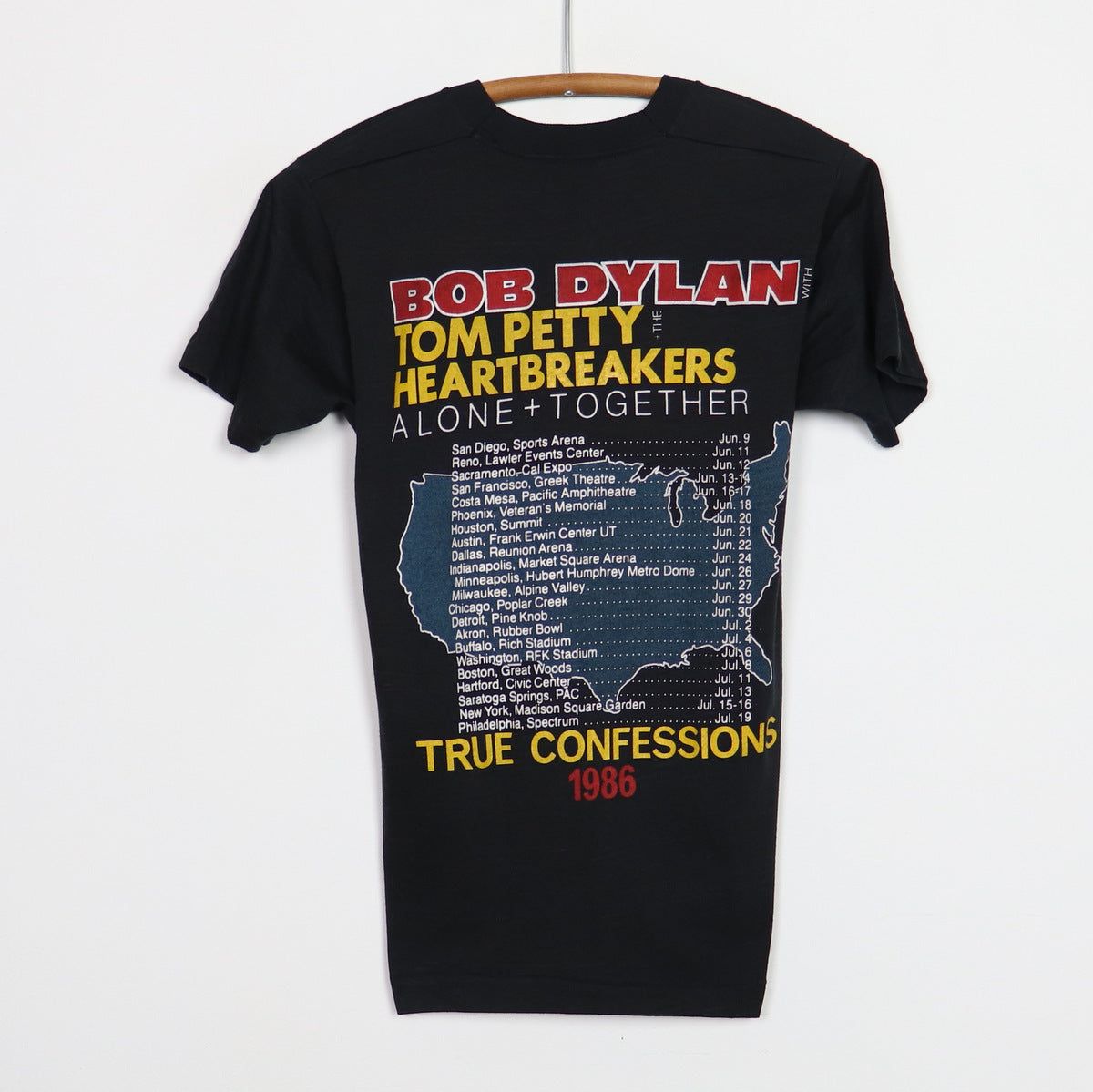 1986 Bob Dylan Tom Petty True Confessions Tour Shirt
