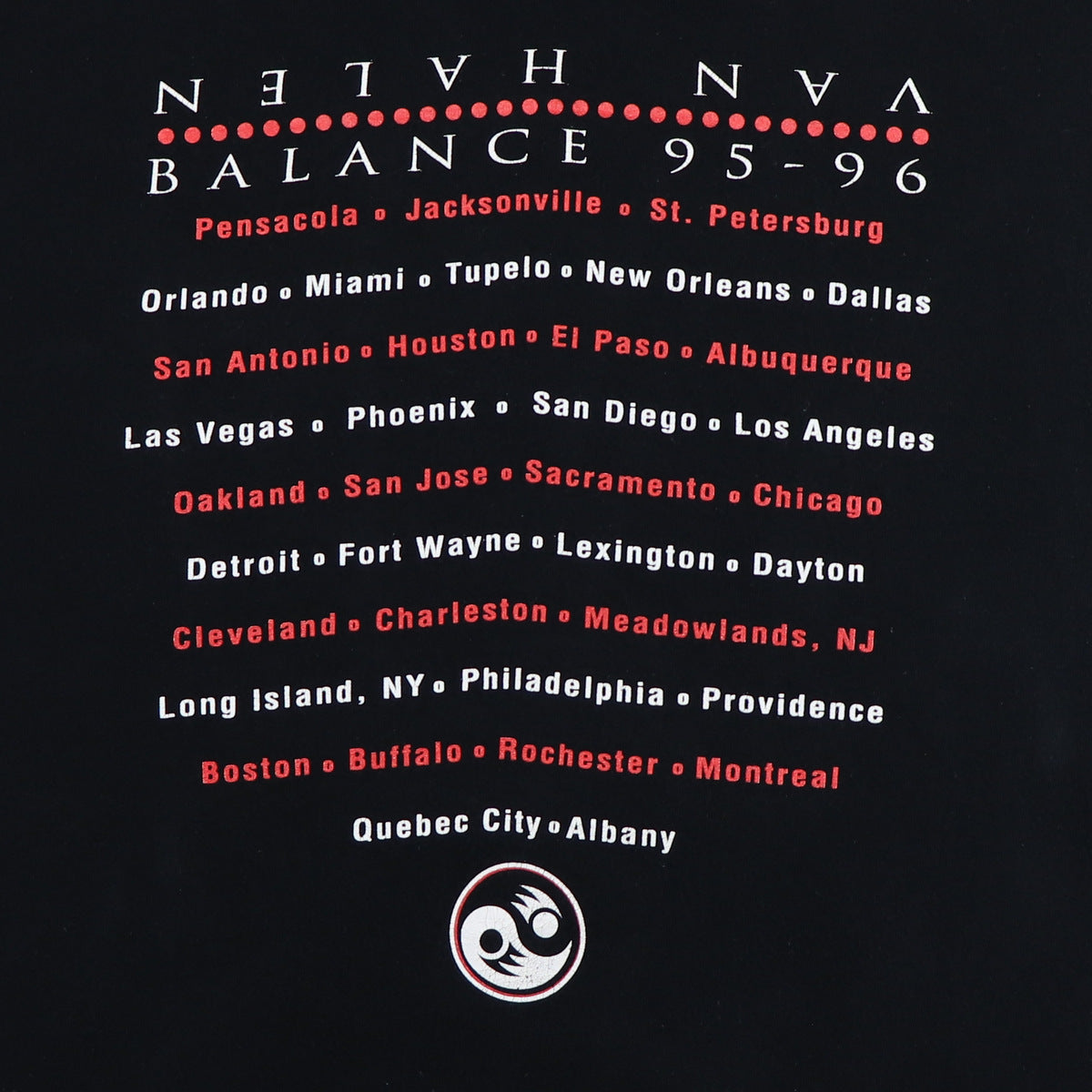 1995 Van Halen Balance Tour Shirt