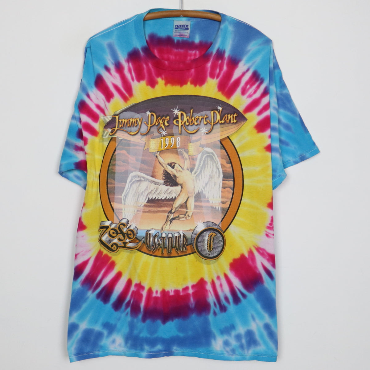 1998 Jimmy Page Robert Plant Zoso Tour Tie Dye Shirt | Authentic