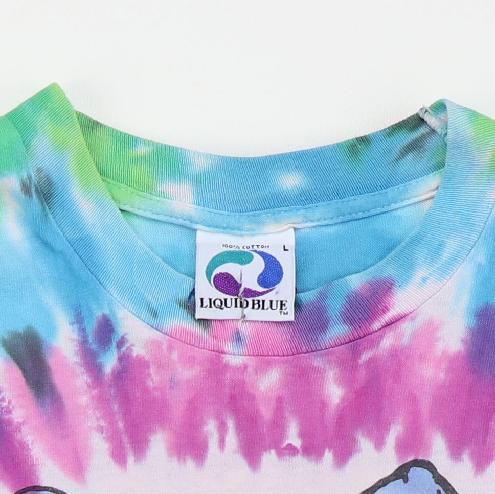 1993 Grateful Dead Boston Garden Liquid Blue Tie Dye Shirt