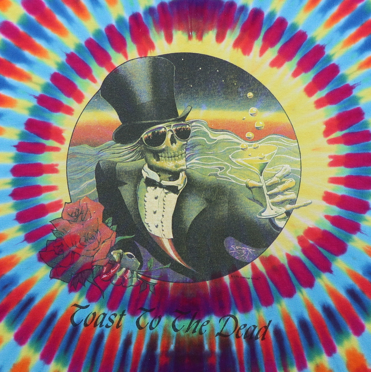 1995 Grateful Dead Toast To The Dead Tie Dye Shirt