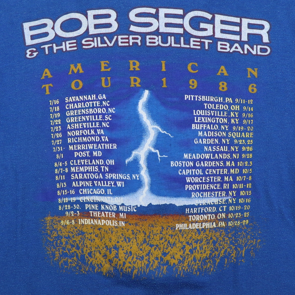 1986 Bob Seger American Storm Tour Shirt