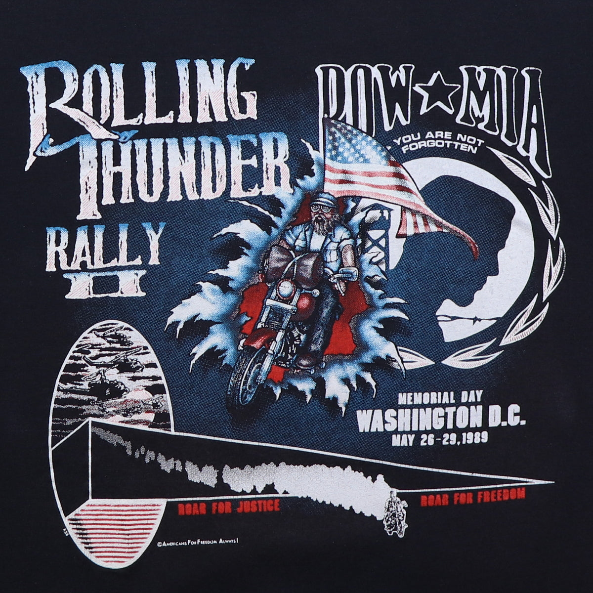 1989 Rolling Thunder Rally Prisoners Of War Missing In Action Shirt