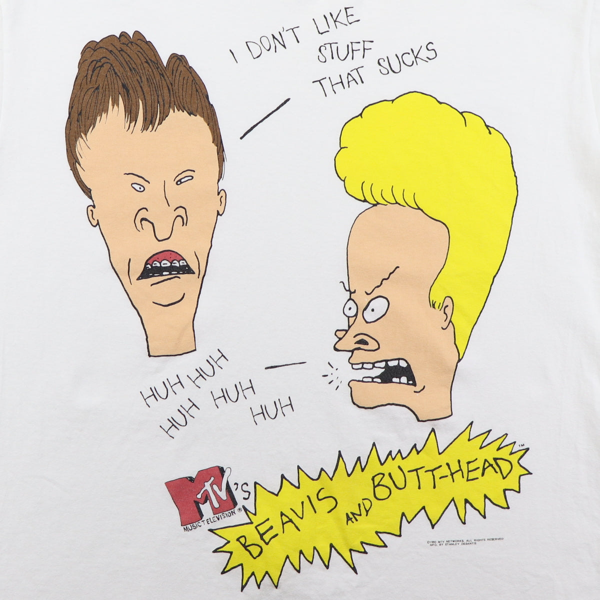 1993 Beavis And Butthead I Don't Like Stuff That Sucks Shirt