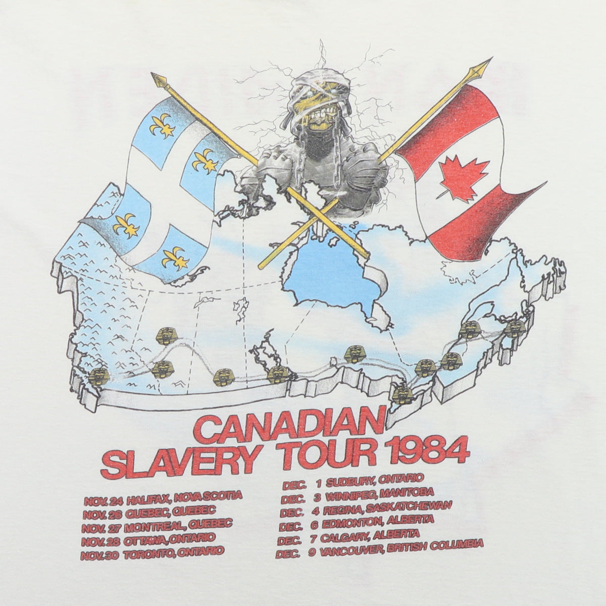 1984 Iron Maiden Canadian Slavery Tour Shirt